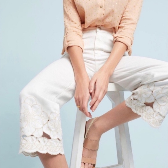 Pilcro and the Letterpress Denim - Pilcro & The Letterpress  Laser  Crop Flare Jeans